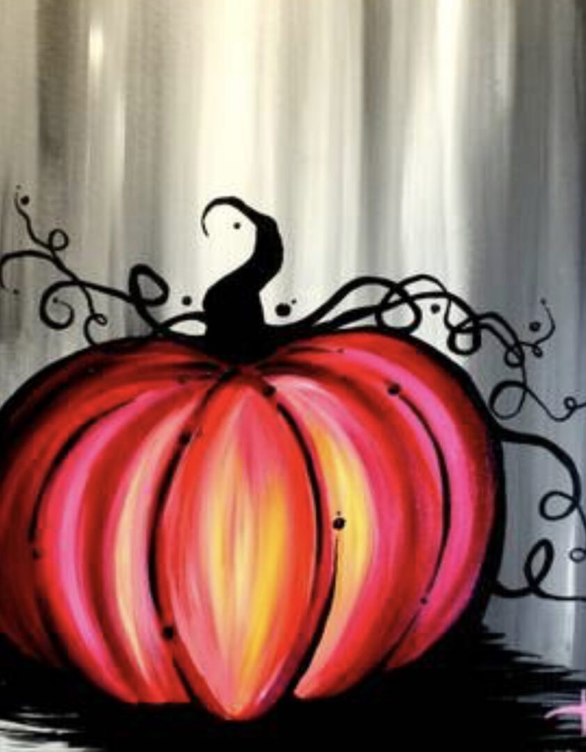 Closeup shot of pumpkin painting