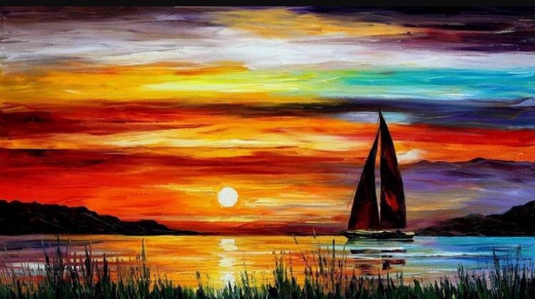 Silhouette sailboat with twin sails